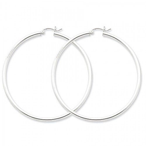 Round Earrings - Hoop in Sterling Silver - Hinge W/ Post - Women - Magnificent