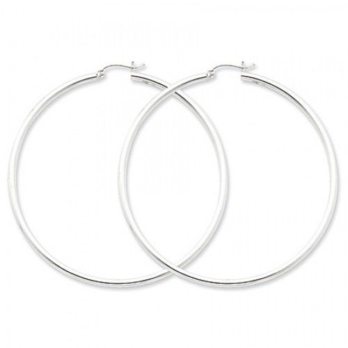 Round Earrings - Hoop in Sterling Silver - Hinge Back - Women - Marvelous