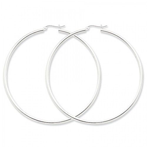 Round Earrings - Hoop in Sterling Silver - Notched with Hinge - Women - Nice