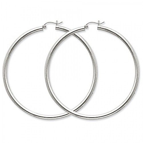 Round Earrings - Hoop in Sterling Silver - Hinge with Post - Women - Radiant
