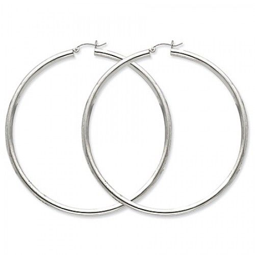 Round Earrings - Hoop in Sterling Silver - Notched W/ Post - Women - Ravishing
