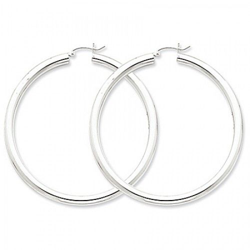 Round Earrings - Hoop in Sterling Silver - Hinge W/ Post - Women - Stunning