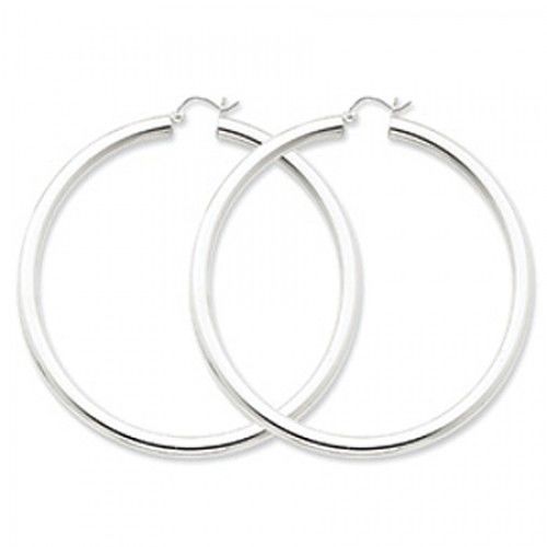 Round Earrings - Hoop in Sterling Silver - Hinge Back - Women - Superb