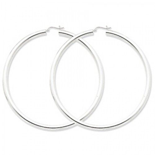 Round Earrings - Hoop in Sterling Silver - Post with Hinge - Women - Alluring