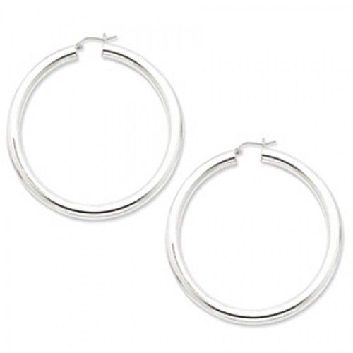 Round Earrings - Hoop in Sterling Silver - Notched Back - Women - Captivating