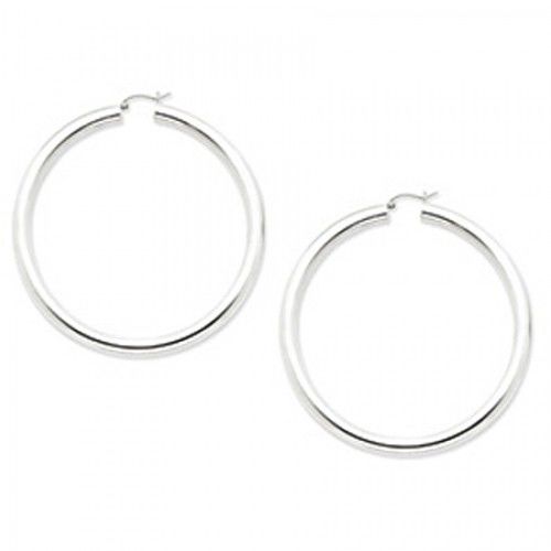 Round Earrings - Hoop in Sterling Silver - Notched W/ Post - Women - Fetching