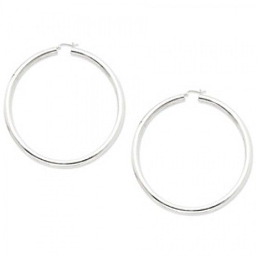 Round Earrings - Hoop in Sterling Silver - Post W/ Hinge - Women - Inviting