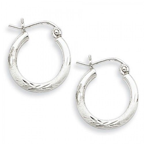 Round Earrings - Hoop in Sterling Silver - Hinge W/ Post - Women - Seductive