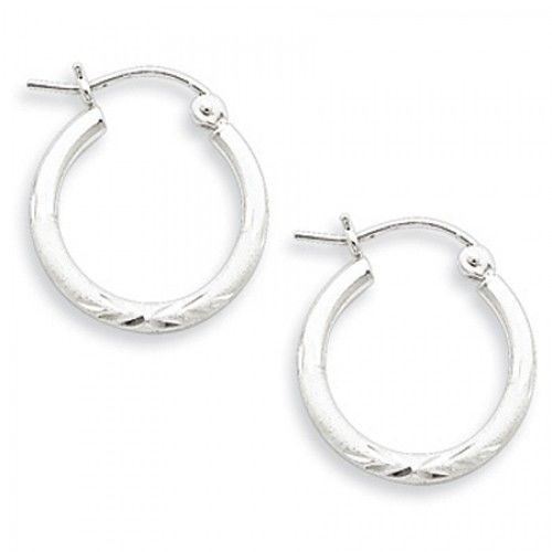 Round Earrings - Hoop in Sterling Silver - Hinge Back - Women - Tantalizing