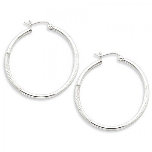 Round Earrings - Hoop in Sterling Silver - Hinge with Post - Women - Adorable
