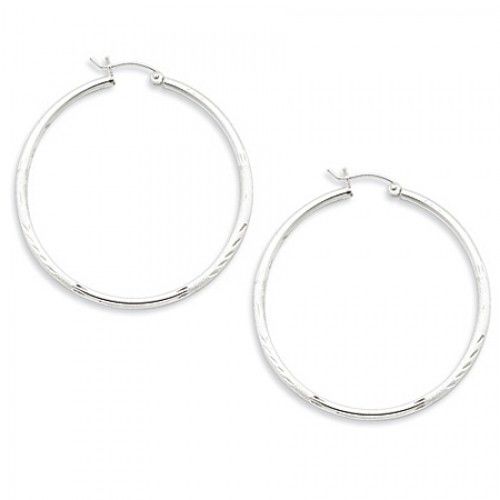 Round Earrings - Hoop in Sterling Silver - Post W/ Hinge - Women - Mesmerizing