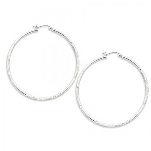Round Earrings - Hoop in Sterling Silver - Hinge W/ Post - Women - Great