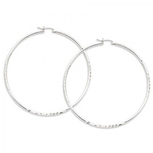Round Earrings - Hoop in Sterling Silver - Post with Hinge - Women - Stylish