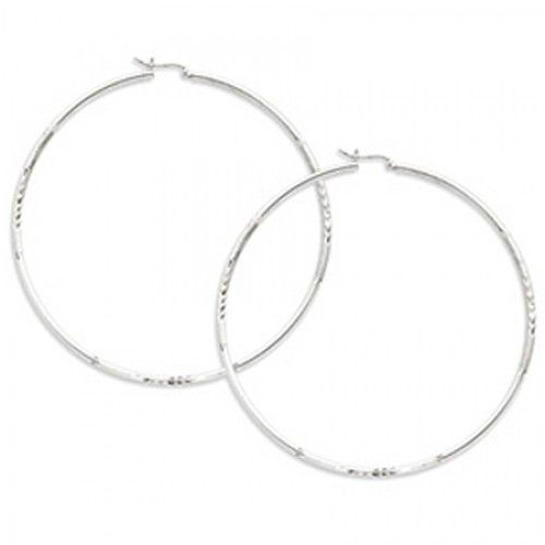 Round Earrings - Hoop in Sterling Silver - Notched Back - Women - Remarkable