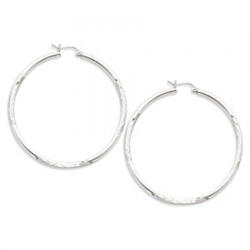 Round Earrings - Hoop in Sterling Silver - Hinge with Post - Spectacular