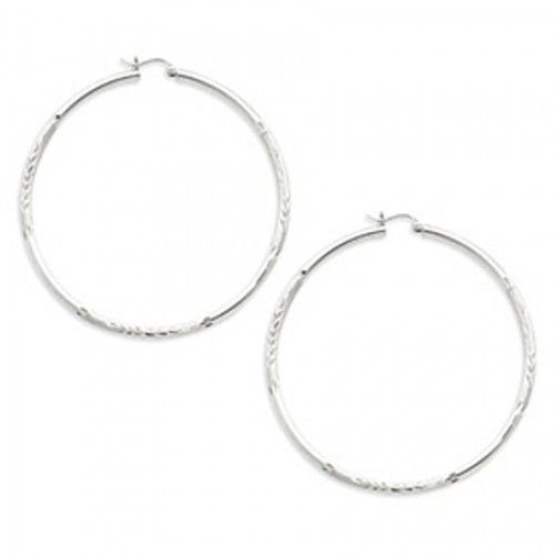 Round Earrings - Hoop in Sterling Silver - Post W/ Hinge - Women - Neat