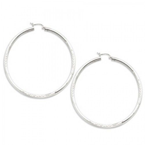 Round Earrings - Hoop in Sterling Silver - Post with Hinge - Women - Amazing