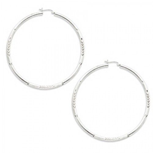 Round Earrings - Hoop in Sterling Silver - Notched Back - Women - Compelling
