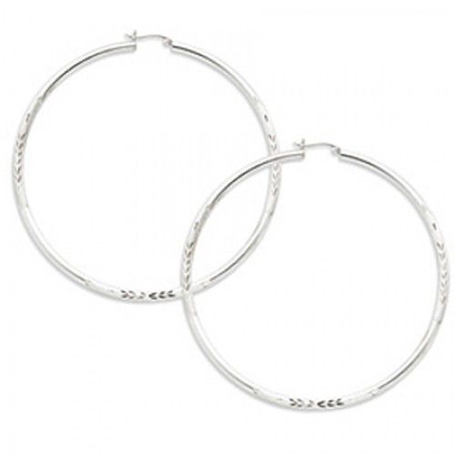 Round Earrings - Hoop in Sterling Silver - Hinge with Post - Women - Riveting