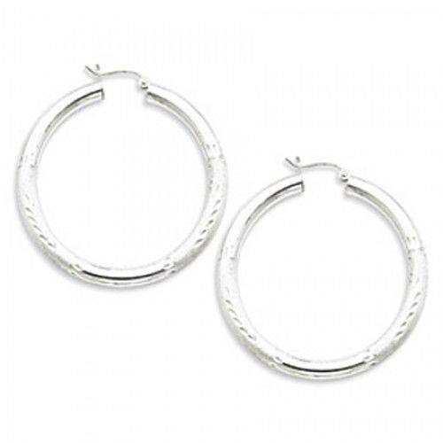 Round Earrings - Hoop in Sterling Silver - Hinge Back - Women - Appealing