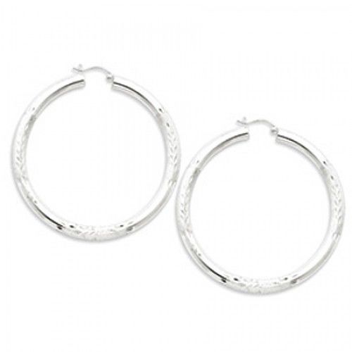 Round Earrings - Hoop in Sterling Silver - Post with Hinge - Women - Classy
