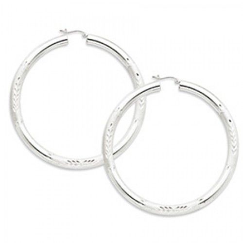 Round Earrings - Hoop in Sterling Silver - Post W/ Hinge - Women - Ideal