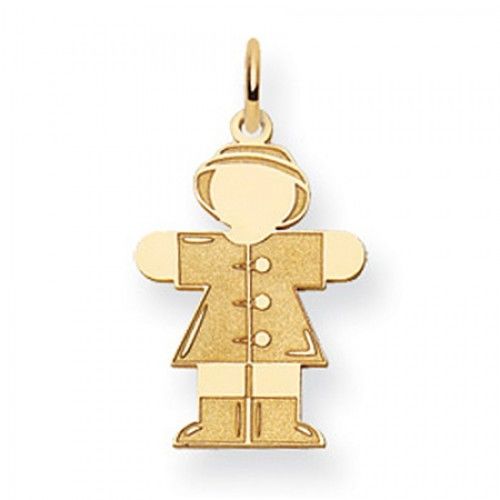 Firefighter Charm in Yellow Gold - 14kt - Glossy Polish - Gorgeous