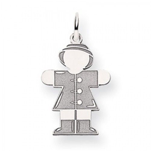 Firefighter Charm in 14kt White Gold - Mirror Polish - Fine - Women