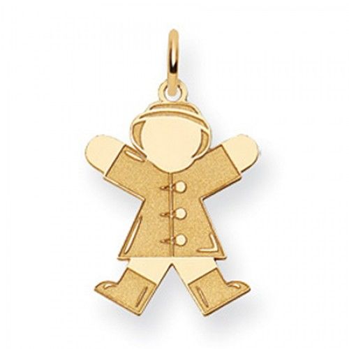 Firefighter Charm in Yellow Gold - 14kt - Mirror Finish - Pretty - Women
