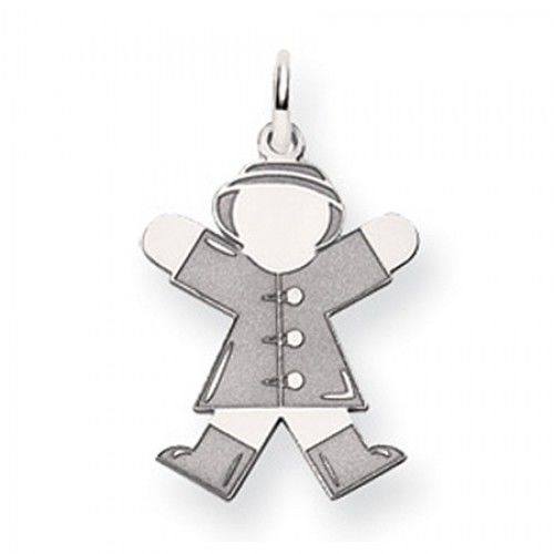 Firefighter Charm in 14kt White Gold - Glossy Polish - Pleasing - Women