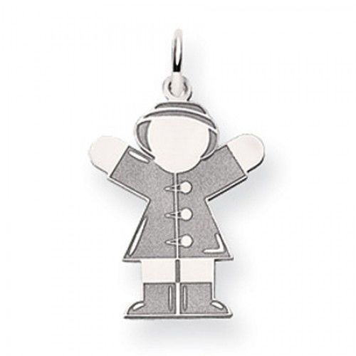 Firefighter Charm in 14kt White Gold - Glossy Finish - Striking - Women