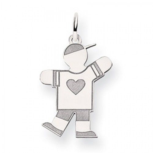 Heart Boy Charm in 14kt White Gold - Mirror Polish - Tantalizing - Women