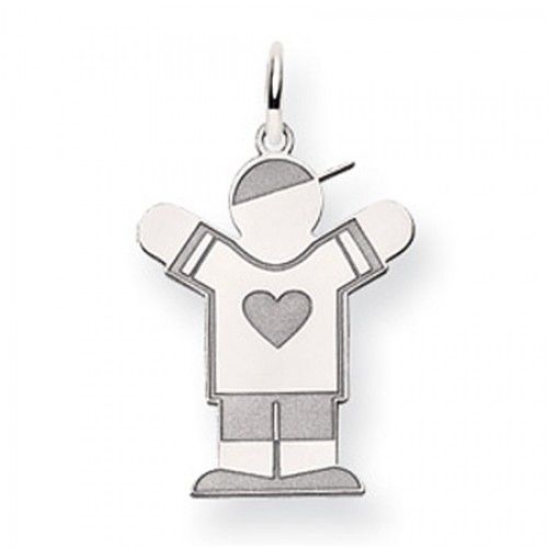 Heart Boy Charm in 14kt White Gold - Glossy Polish - Impressive - Women