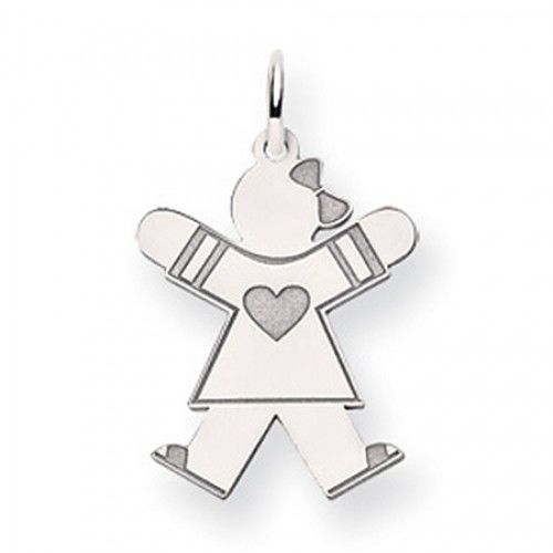 Heart Girl Charm in 14kt White Gold - Mirror Polish - Mesmerizing - Women