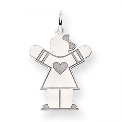 Heart Girl Charm in 14kt White Gold - Polished Finish - Gorgeous - Women
