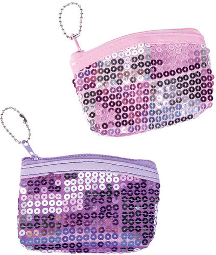 4"" X 3""Pink Sequin Coin Purse Case Pack 12