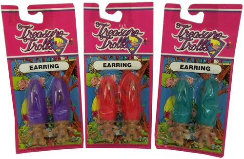 Earrings, Treasure Trolls - Assorted Colors Case Pack 36