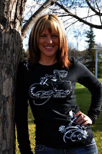 White Lady Biker X-Large Thermal Long Sleeve Black
