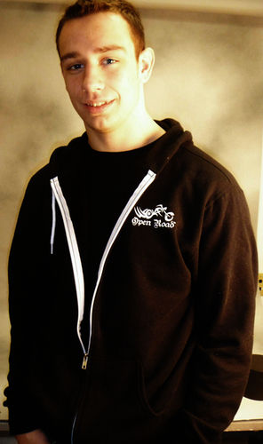 Open Road Zip-Up Black/White Hoodies, Small