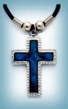 Cross Paua Shell Necklaces Case Pack 24