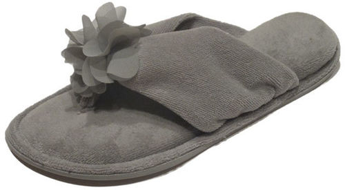 Terry Cloth Flip Flop Slippers w/ Faux Silk Flower Case Pack 36