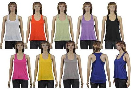 Women's Colorful Slub Tank Tops Case Pack 72