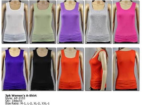 Women's A-Shirt 3-Packs Case Pack 72