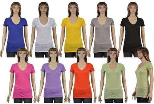 Women's Colorful Slub T-Shirts Case Pack 72