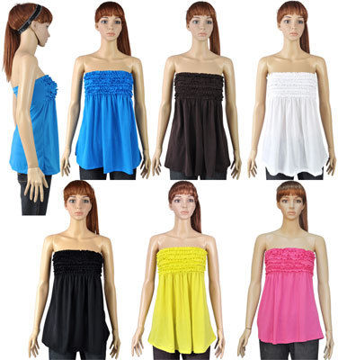 Micro-Ruffled Tube Tops Case Pack 144