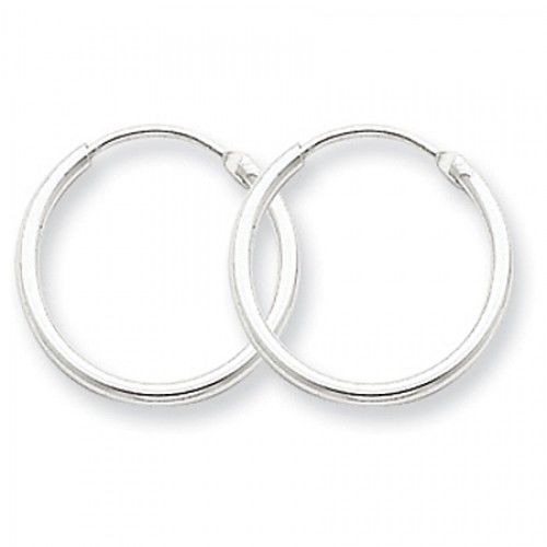 Sterling Silver Endless Hoop Earrings - 1.3mm X 15mm