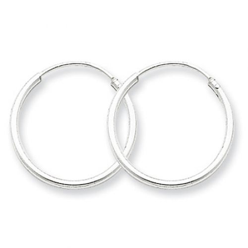 Sterling Silver Endless Hoop Earrings - 1.3mm X 18mm