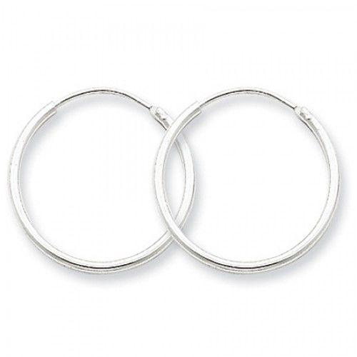 Sterling Silver Endless Hoop Earrings - 1.3mm X 19mm