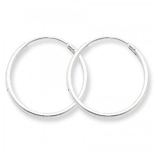 Sterling Silver Endless Hoop Earrings - 1.3mm X 20mm