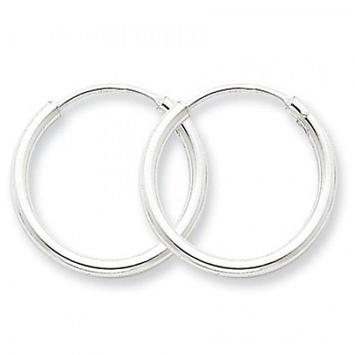 Round Earrings - Hoop in Sterling Silver - Endless Back - Women - Amazing